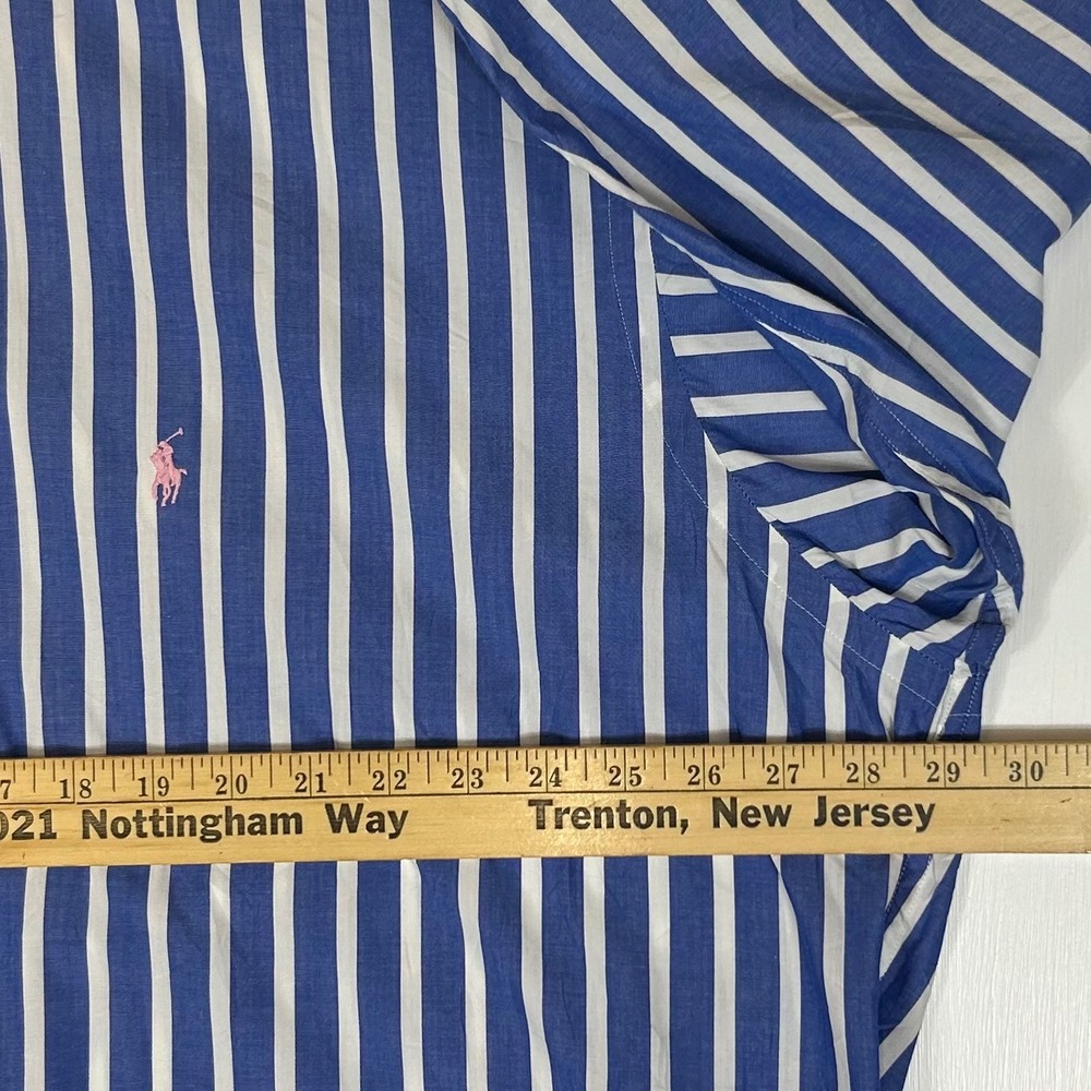 Polo Ralph Lauren Blaire Mens XL Blue White Striped Button Down Shirt Cotton - Picture 4 of 7